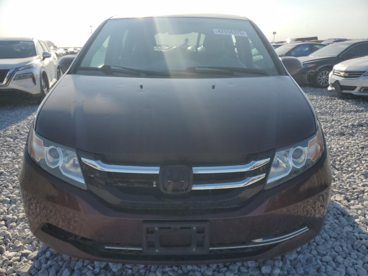 2014 Honda Odyssey VIN 5FNRL5H43EB075528 Copart auction photo, side / hail damage thumbnail 5