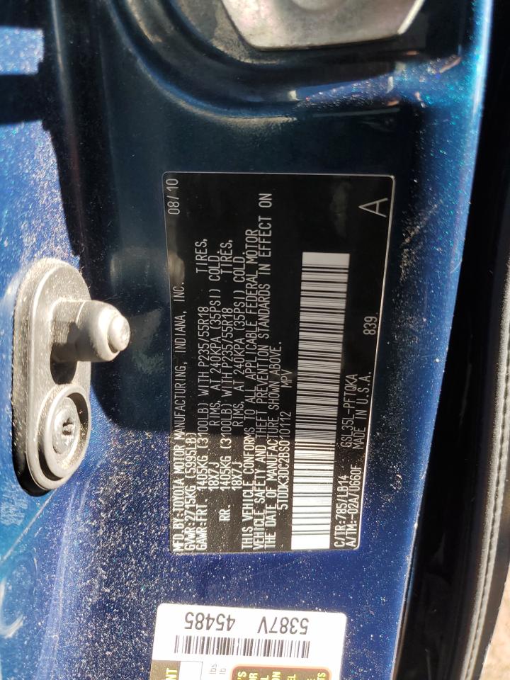 2011 Toyota Sienna VIN 5TDDK3DC2BS010112 Copart auction photo, side damage thumbnail 13