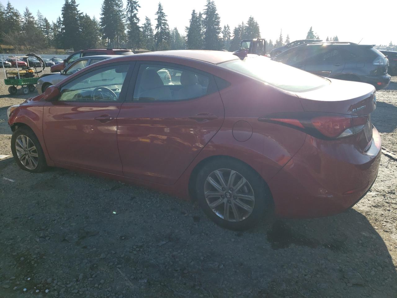 2015 Hyundai Elantra VIN KMHDH4AE7FU382939 Copart auction photo, front end / side damage thumbnail 2