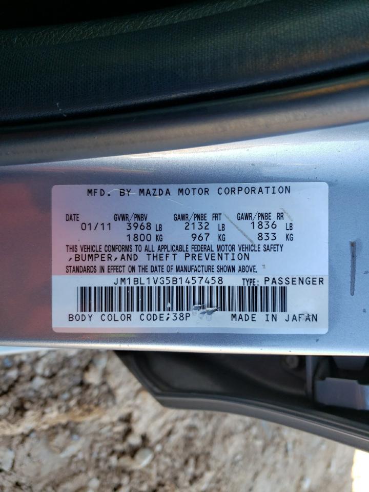 2011 Mazda 3 VIN JM1BL1VG5B1457458 Copart auction photo, front end / side damage thumbnail 12