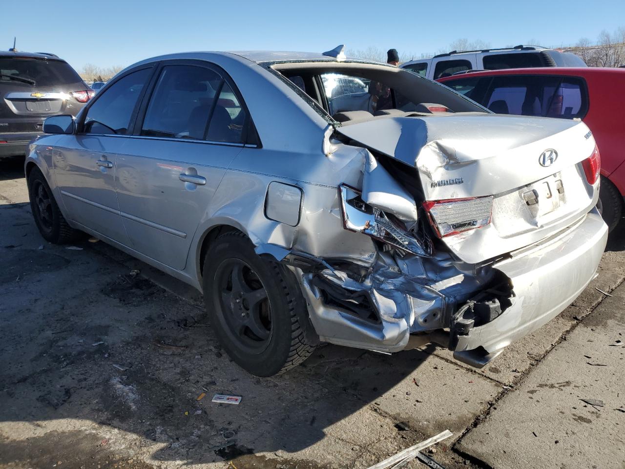 2009 Hyundai Sonata VIN 5NPET46F09H408479 Copart auction photo, rear end / side damage thumbnail 2