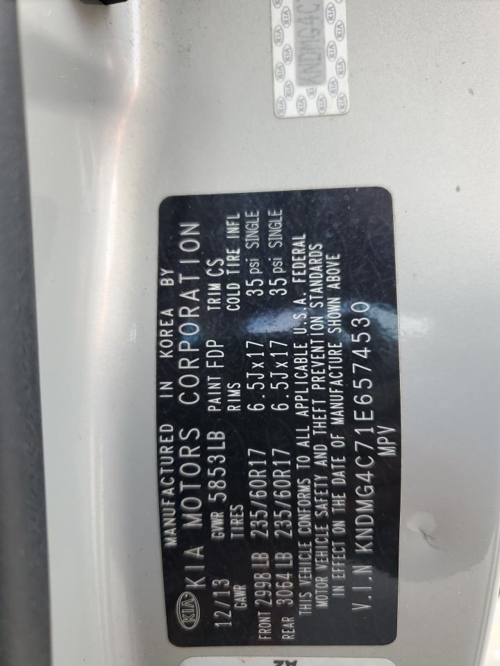 2014 KIA Sedona VIN KNDMG4C71E6574530 Copart auction photo, front end damage thumbnail 13