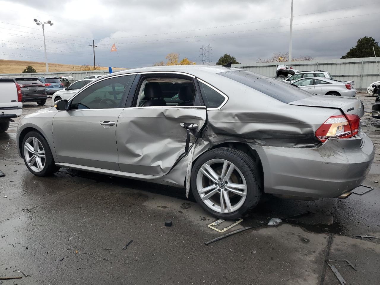 2014 Volkswagen Passat VIN 1VWBP7A35EC019992 Copart auction photo, side / rear end damage thumbnail 2