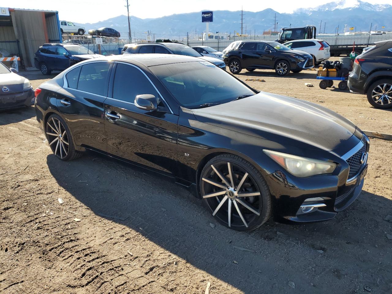 2014 Infiniti Q50 VIN JN1BV7AR0EM693221 Copart auction photo, hail damage thumbnail 4