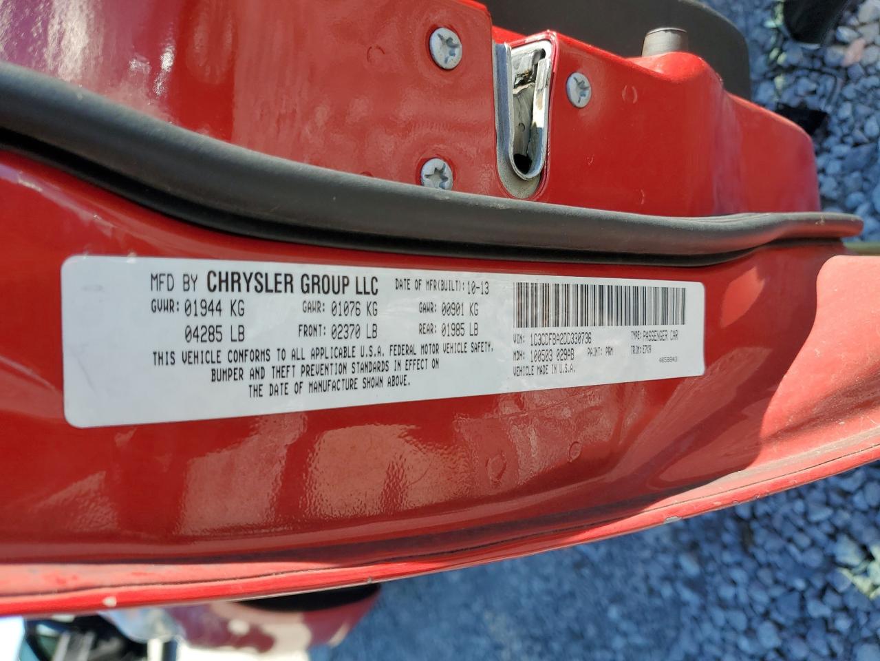 2013 Dodge Dart VIN 1C3CDFBA2DD330736 Copart auction photo, front end damage thumbnail 12