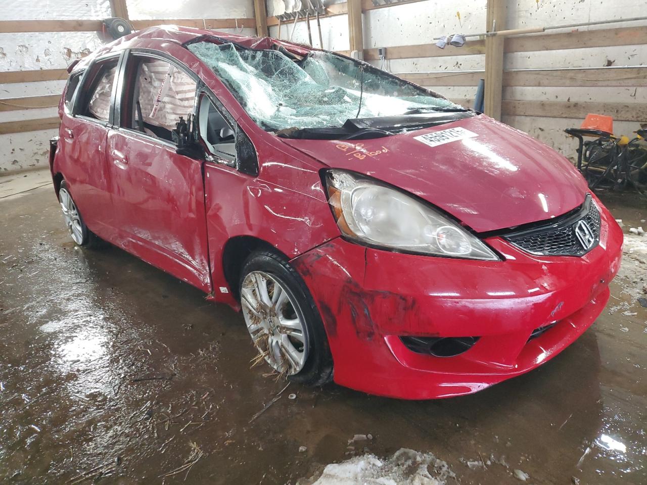 2009 Honda Fit VIN JHMGE88669S007350 Copart auction photo, rollover damage thumbnail 4