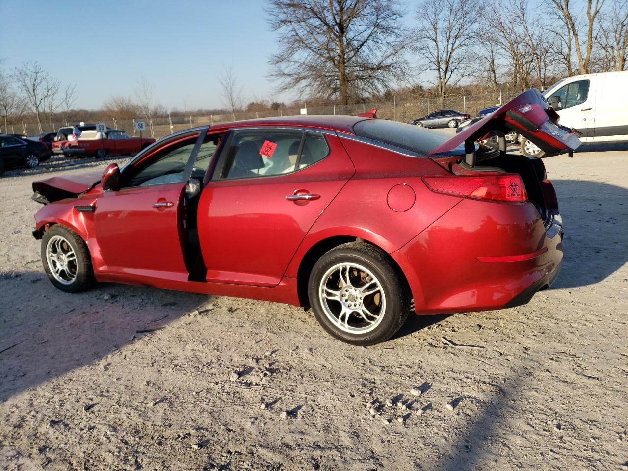 2014 KIA Optima VIN 5XXGM4A77EG272962 Copart auction photo, all over damage thumbnail 2