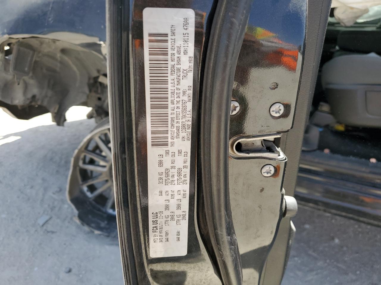 2019 RAM 1500 VIN 1C6RR7LT6KS569767 Copart auction photo, rollover / undercarriage damage thumbnail 13