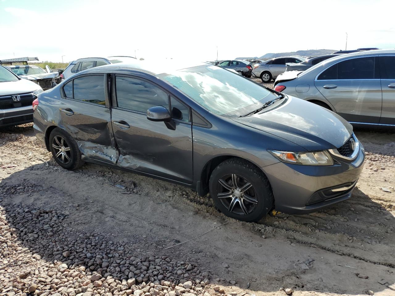 2013 Honda Civic VIN 2HGFB2F52DH575318 Copart auction photo, side / rear end damage thumbnail 4