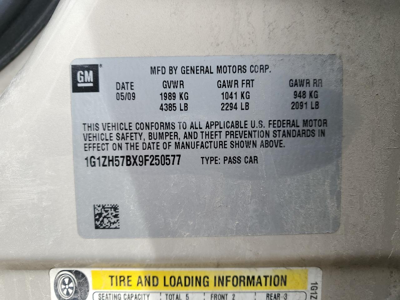 2009 Chevrolet Malibu VIN 1G1ZH57BX9F250577 Copart auction photo, mechanical / minor dent/scratches damage thumbnail 12