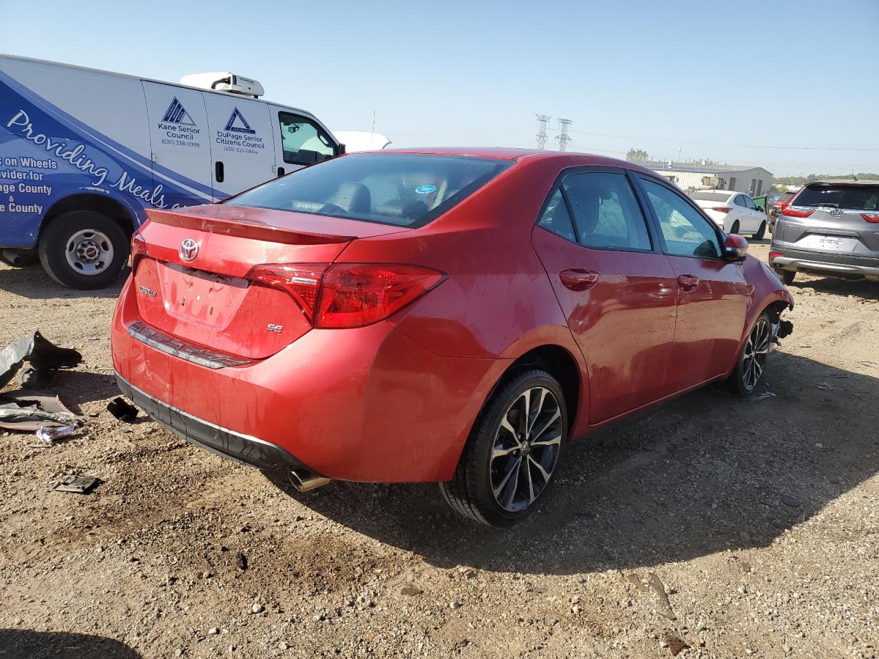 2019 Toyota Corolla VIN 2T1BURHE0KC175360 Copart auction photo, side / front end damage thumbnail 3