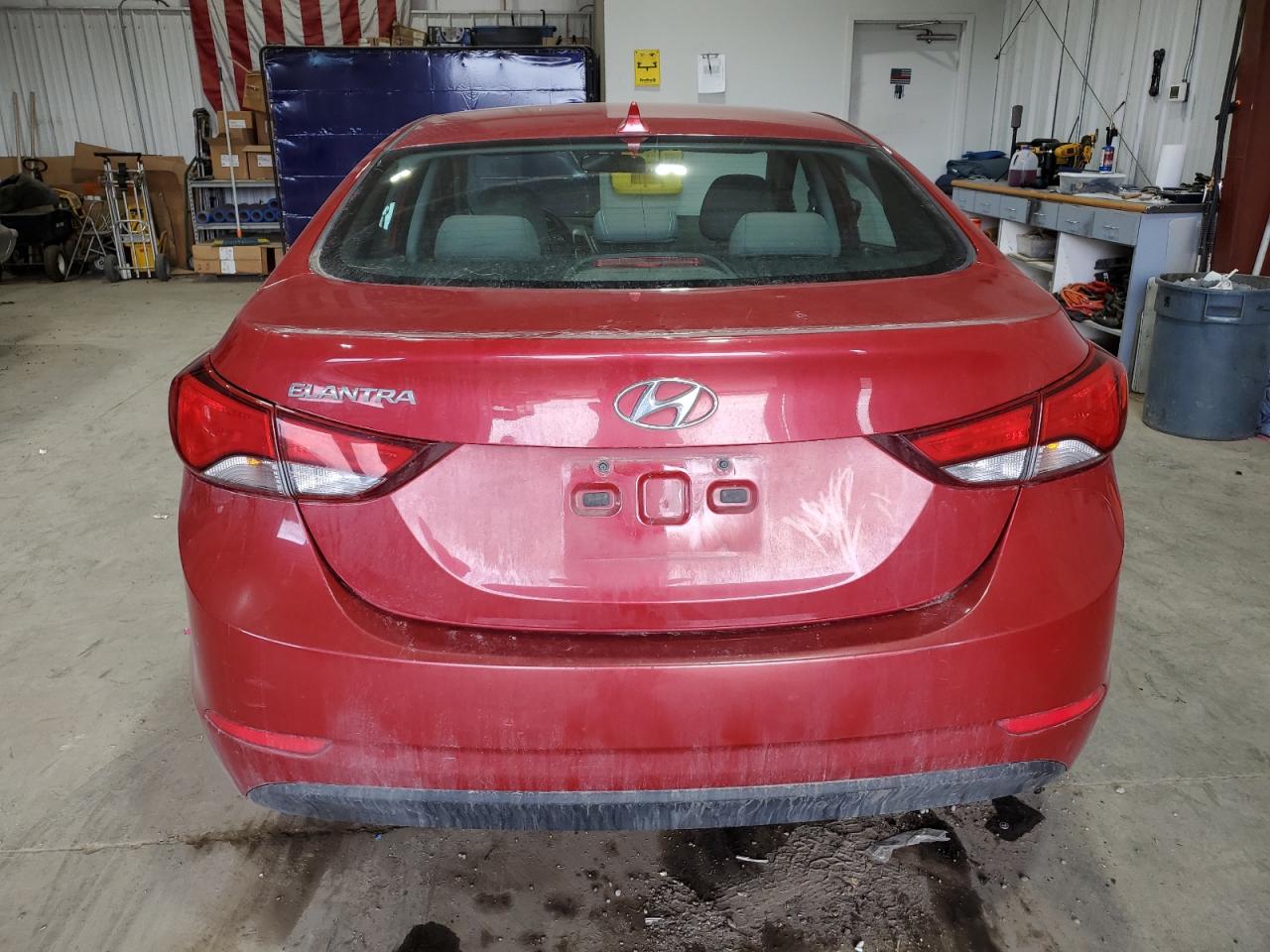 2014 Hyundai Elantra VIN KMHDH4AE7EU196591 Copart auction photo, front end / hail damage thumbnail 6