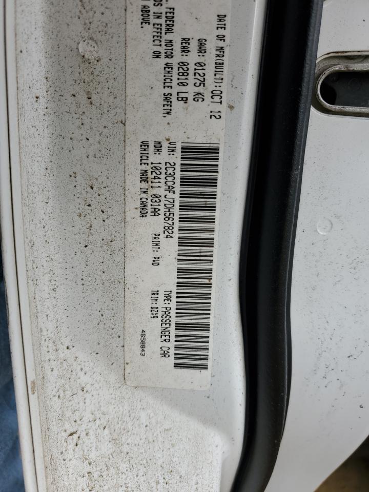 2013 Chrysler 300 VIN 2C3CCAFJ7DH567824 Copart auction photo, front end / minor dent/scratches damage thumbnail 13
