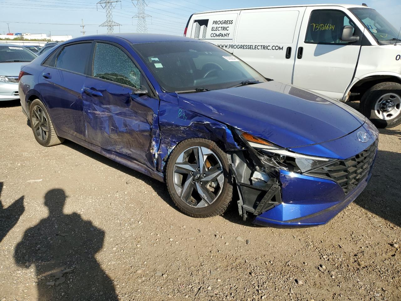 2023 Hyundai Elantra VIN KMHLS4AG7PU479638 Copart auction photo, front end / side damage thumbnail 4
