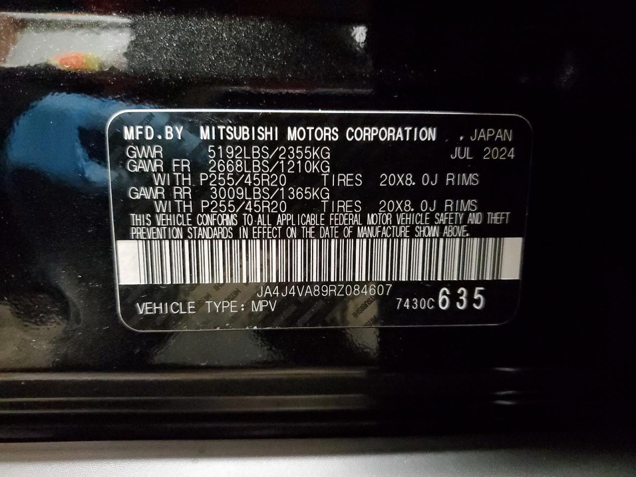 2024 Mitsubishi Outlander VIN JA4J4VA89RZ084607 Copart auction photo, undercarriage damage thumbnail 14