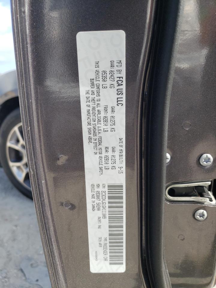 2016 Dodge Charger VIN 2C3CDXJG1GH111009 Copart auction photo, rear end damage thumbnail 12