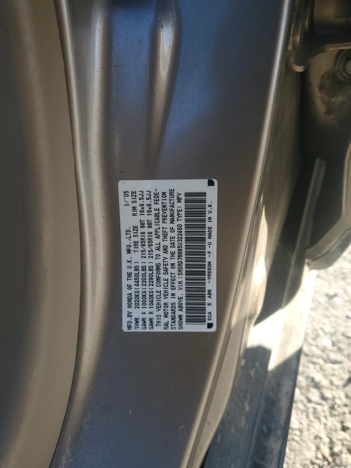 2005 Honda CR-V VIN SHSRD78895U322460 Copart auction photo, front end / minor dent/scratches damage thumbnail 13