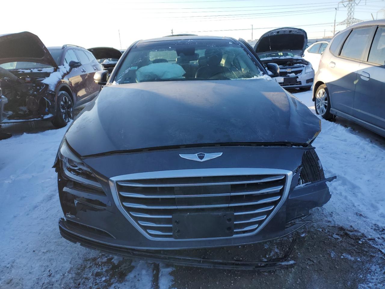 2015 Hyundai Genesis VIN KMHGN4JE9FU033223 Copart auction photo, front end / minor dent/scratches damage thumbnail 5