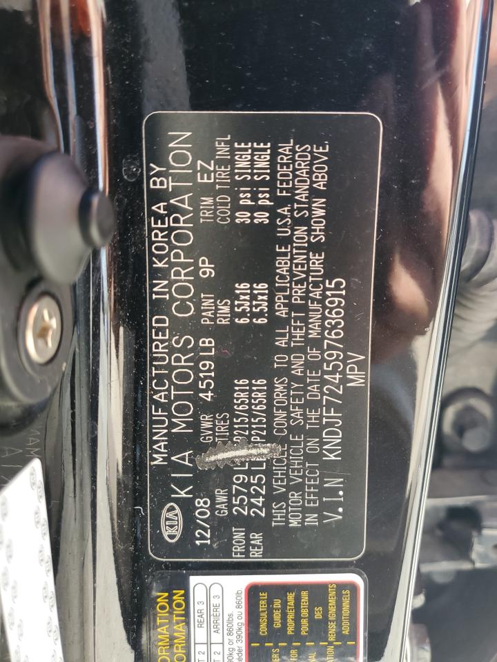 2009 KIA Sportage VIN KNDJF724597636915 Copart auction photo, front end / minor dent/scratches damage thumbnail 13