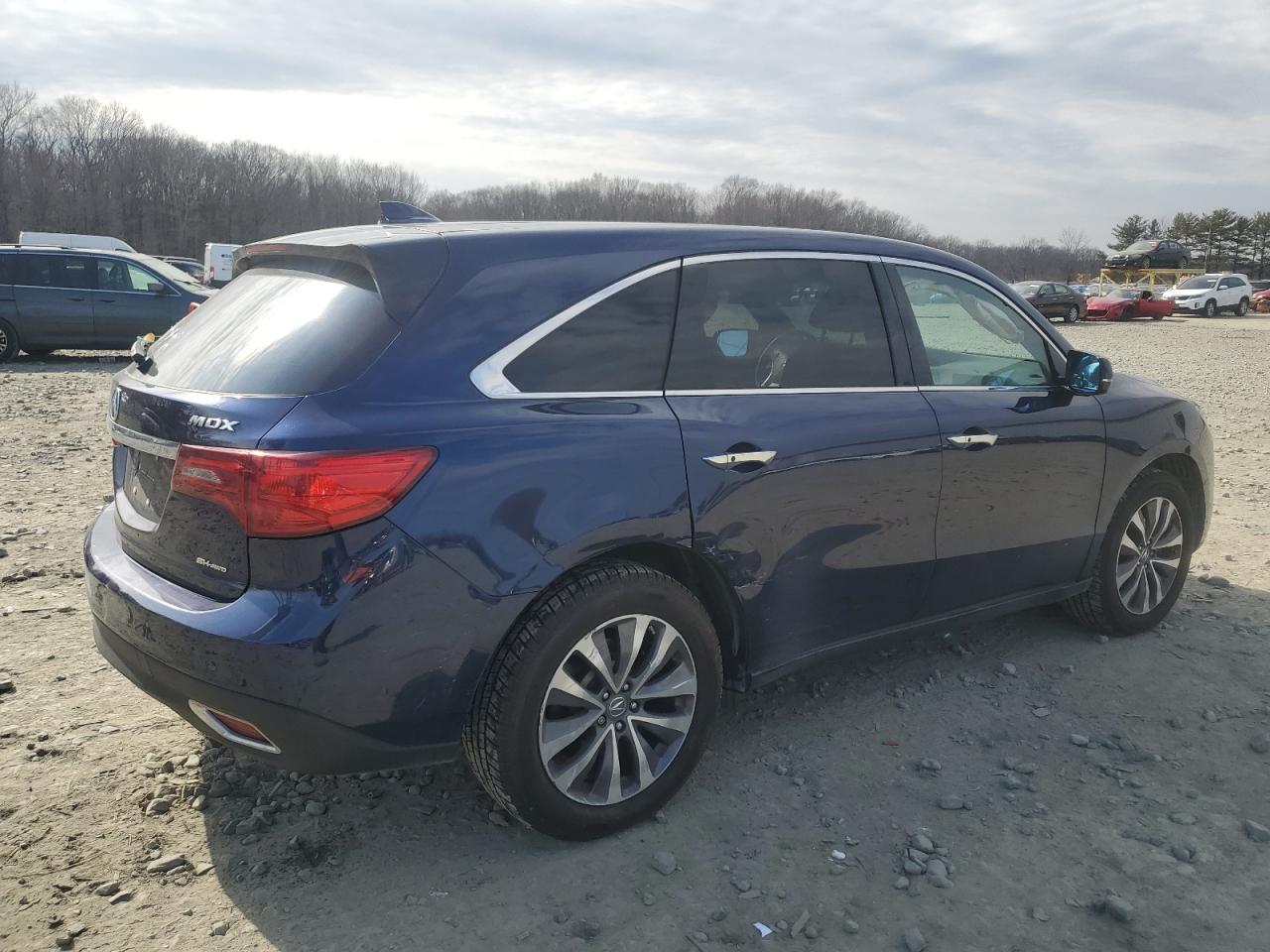 2016 Acura MDX VIN 5FRYD4H40GB028834 Copart auction photo, side / rear end damage thumbnail 3