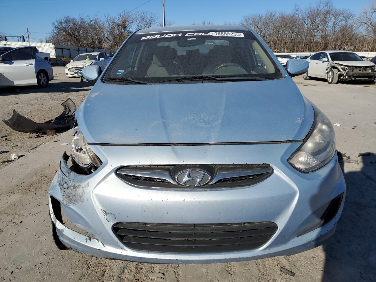 2013 Hyundai Accent VIN KMHCT4AE4DU394277 Copart auction photo, side / front end damage thumbnail 5