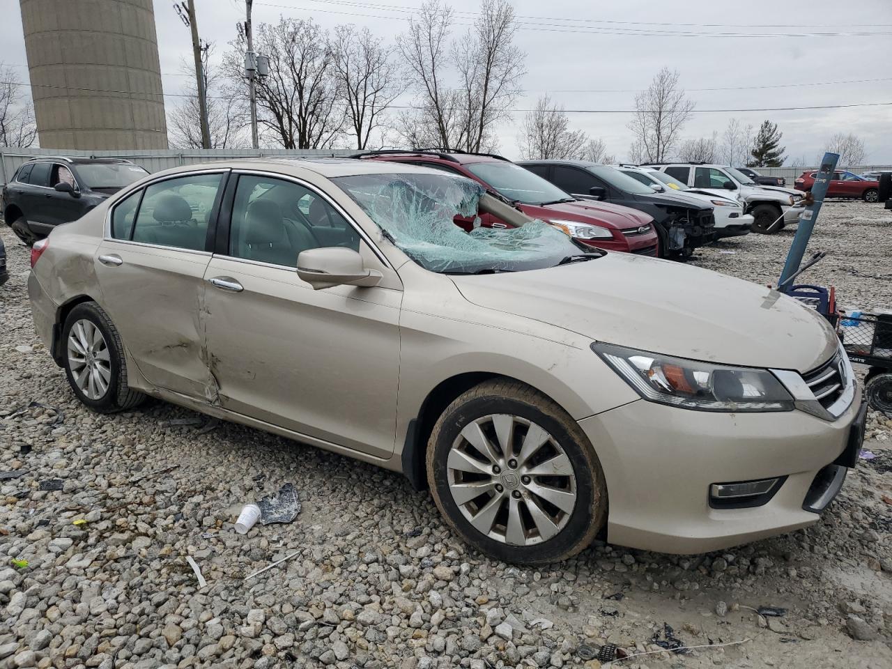 2013 Honda Accord VIN 1HGCR3F82DA012086 Copart auction photo, top/roof / side damage thumbnail 4