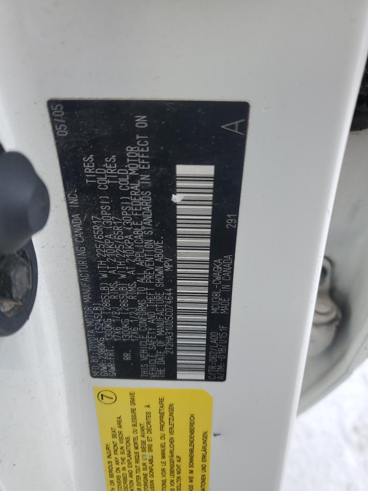 2005 Lexus RX VIN 2T2HA31U05C074644 Copart auction photo, front end damage thumbnail 13