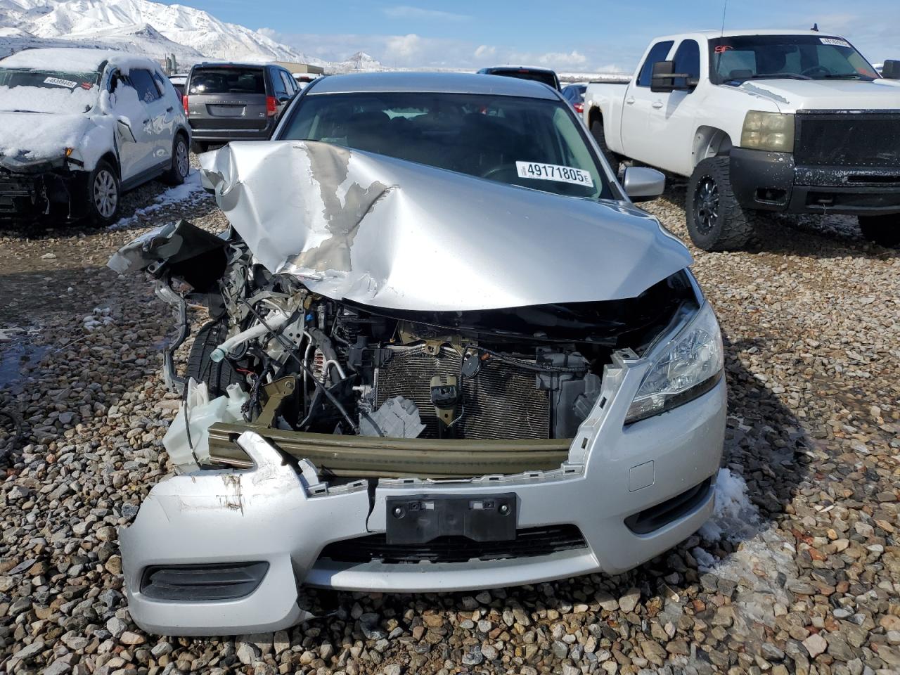 2013 Nissan Sentra VIN 1N4AB7AP0DN900334 Copart auction photo, front end damage thumbnail 5