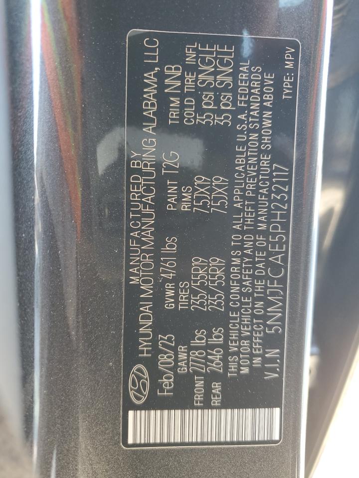 2023 Hyundai Tucson VIN 5NMJFCAE5PH232117 Copart auction photo, front end damage thumbnail 13