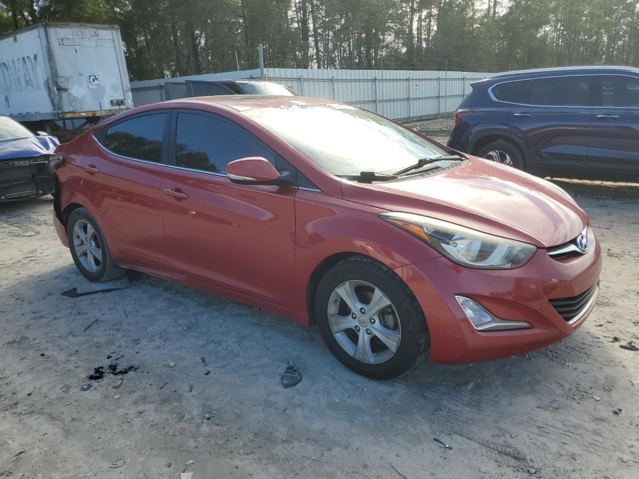 2016 Hyundai Elantra VIN KMHDH4AE8GU489998 Copart auction photo, rear end damage thumbnail 4