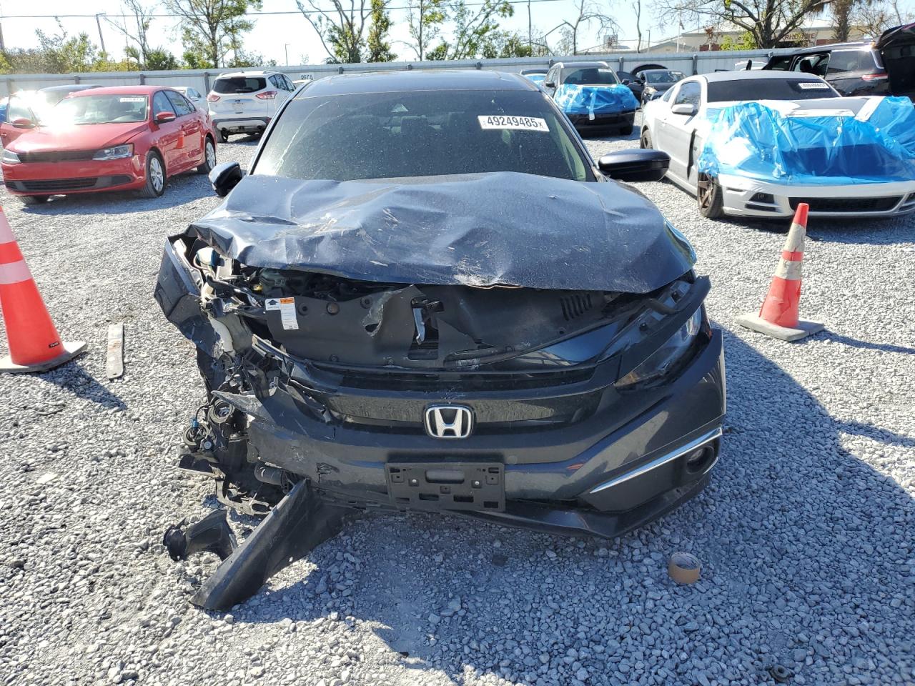 2020 Honda Civic VIN 19XFC1F3XLE024083 Copart auction photo, front end / side damage thumbnail 5