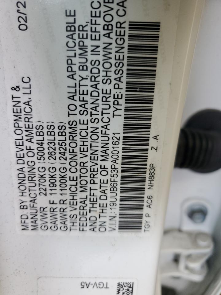 2023 Acura TLX VIN 19UUB6F53PA001621 Copart auction photo, minor dent/scratches damage thumbnail 12