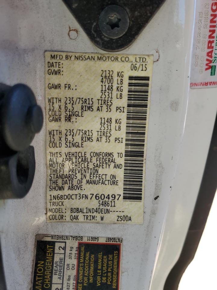 2015 Nissan Navara (Frontier) VIN 1N6BD0CT3FN760497 Copart auction photo, normal wear damage thumbnail 12