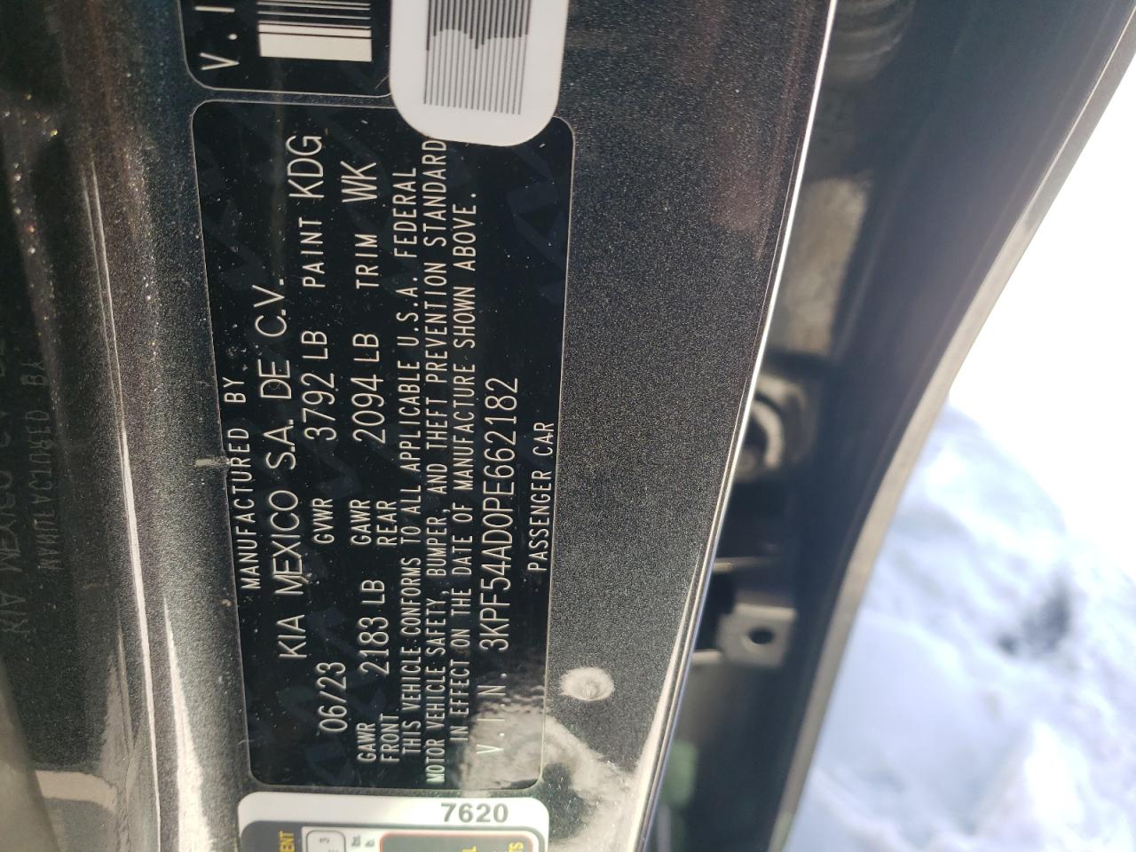 2023 KIA Forte VIN 3KPF54AD0PE662182 Copart auction photo, front end damage thumbnail 12