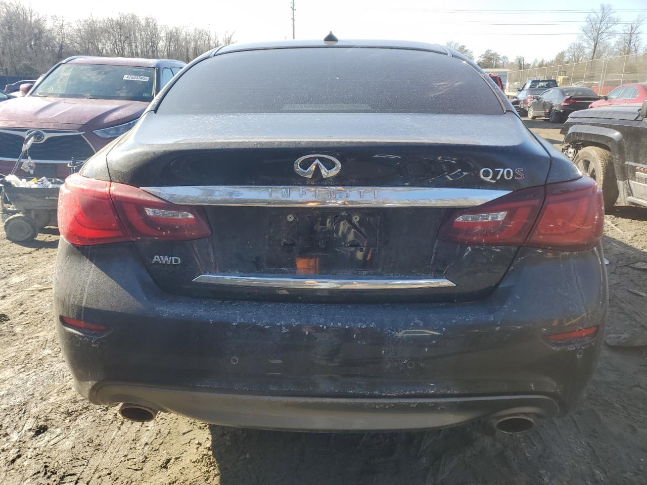2019 Infiniti Q70 VIN JN1BY1ARXKM585270 Copart auction photo, front end damage thumbnail 6