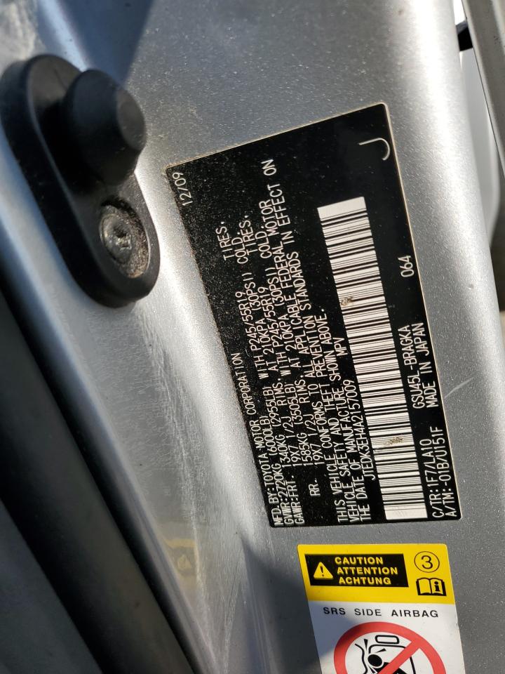 2010 Toyota Highlander VIN JTEDK3EH4A2157009 Copart auction photo, all over damage thumbnail 13