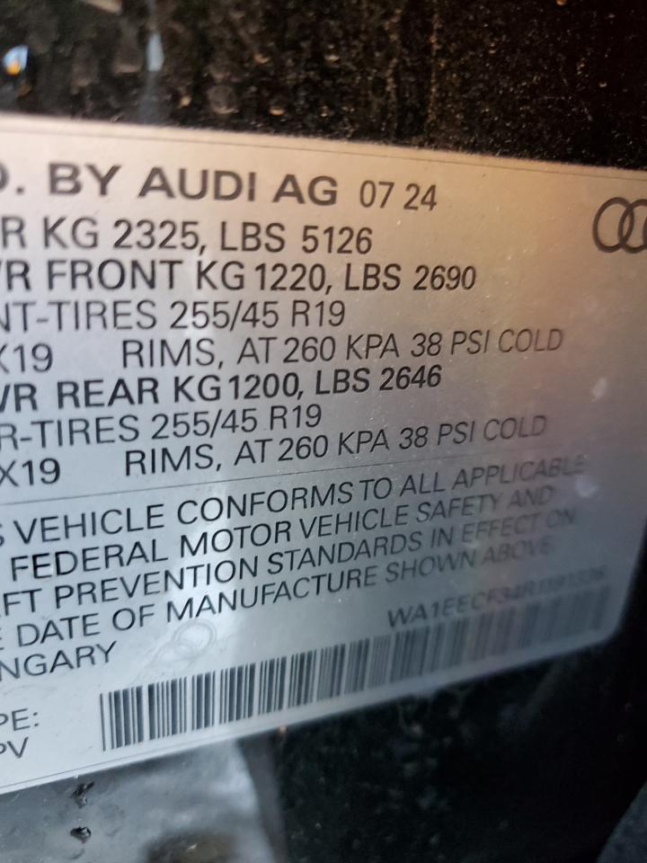 2024 Audi Q3 VIN WA1EECF34R1191336 Copart auction photo, front end / minor dent/scratches damage thumbnail 13