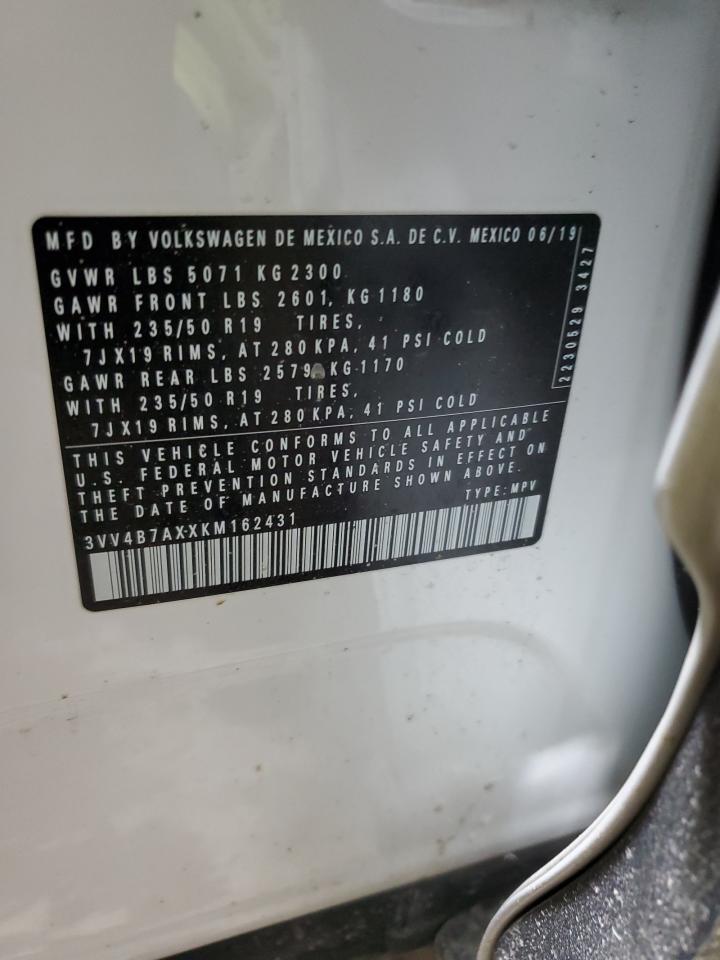2019 Volkswagen Tiguan VIN 3VV4B7AXXKM162431 Copart auction photo, front end damage thumbnail 13