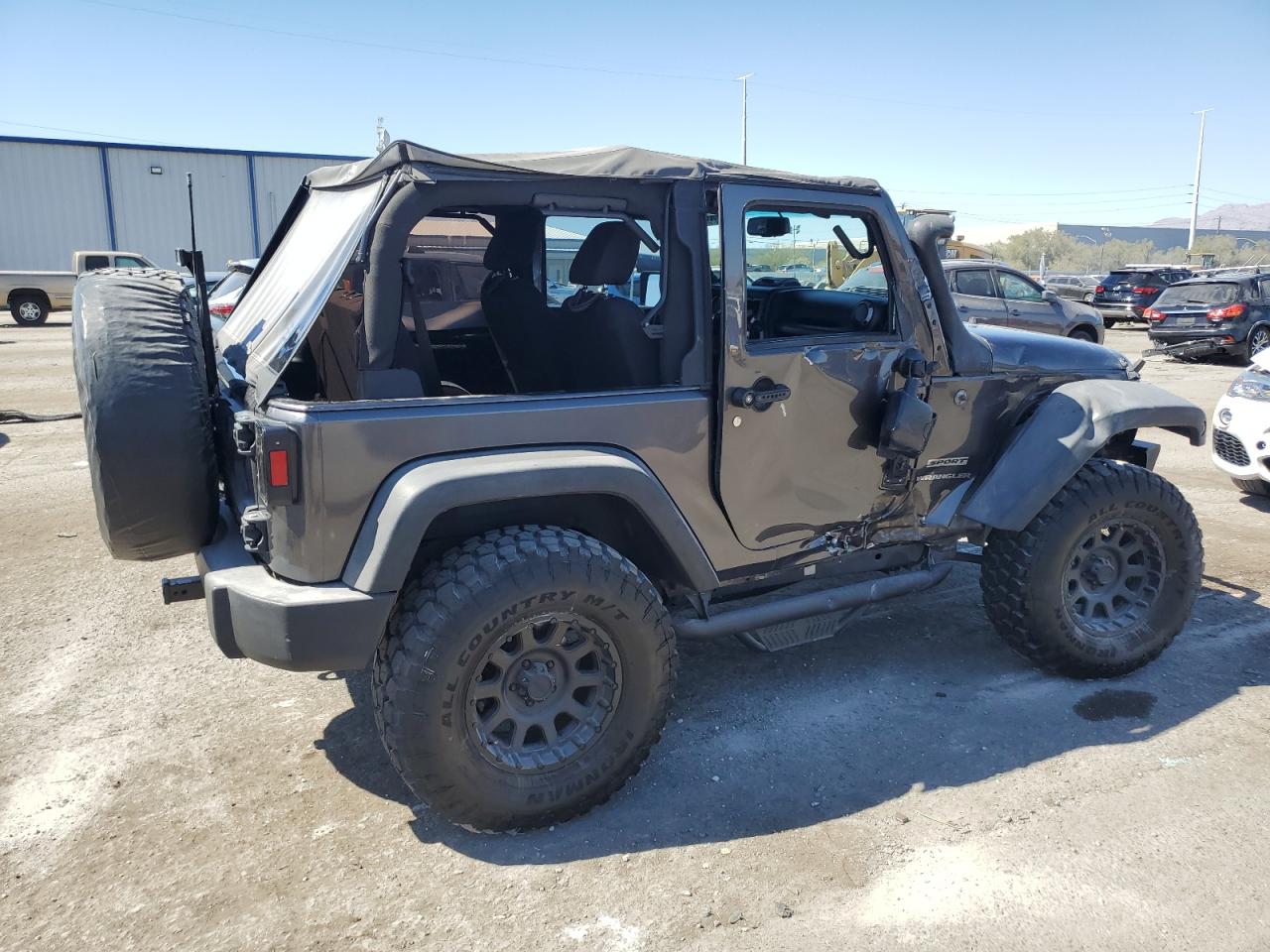 2014 Jeep Wrangler VIN 1C4AJWAG4EL244983 Copart auction photo, side / front end damage thumbnail 3
