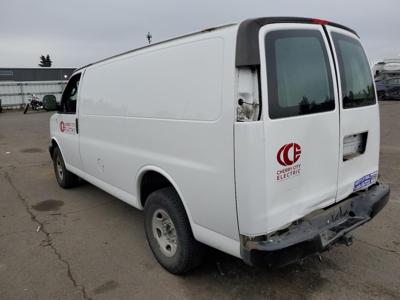 2016 Chevrolet Express VIN 1GCWGAFF8G1297594 Copart auction photo, front end / rear end damage thumbnail 2