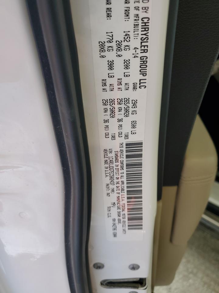 2014 Dodge Durango VIN 1C4RDJDG7EC502437 Copart auction photo, front end damage thumbnail 13