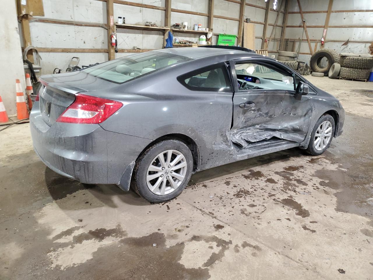 2012 Honda Civic VIN 2HGFG3B89CH537025 Copart auction photo, side damage thumbnail 3