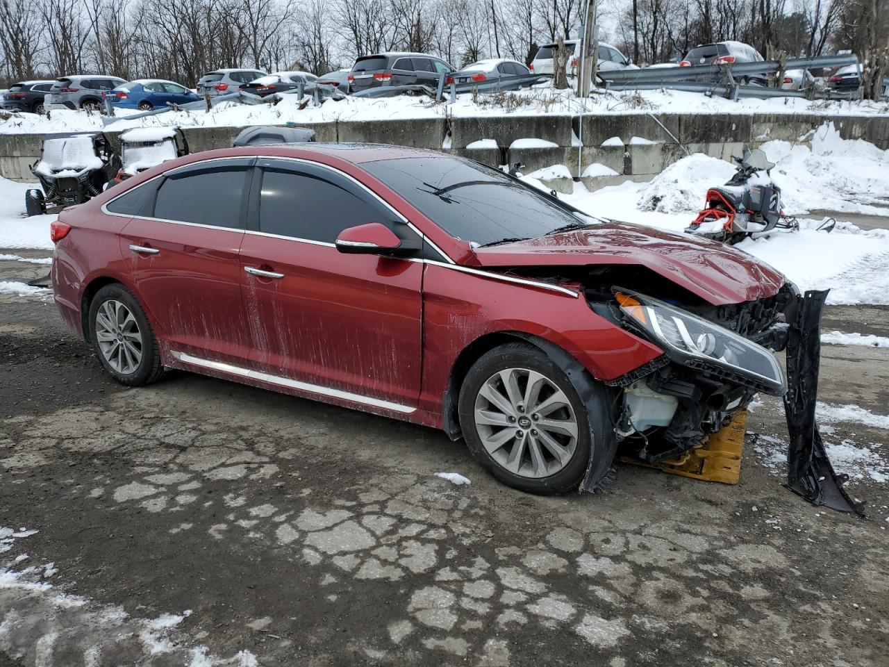 2016 Hyundai Sonata VIN 5NPE34AF4GH416346 Copart auction photo, front end / minor dent/scratches damage thumbnail 4
