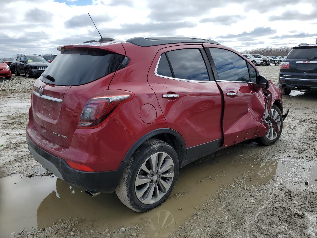 2019 Buick Encore VIN KL4CJASB7KB933703 Copart auction photo, side / front end damage thumbnail 3