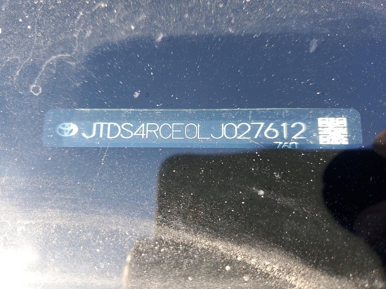 2020 Toyota Corolla VIN JTDS4RCE0LJ027612 Copart auction photo, all over damage thumbnail 14