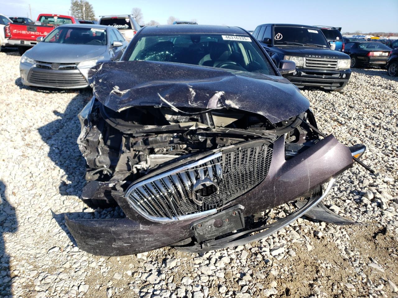 2014 Buick LaCrosse VIN 1G4GB5G33EF216947 Copart auction photo, front end / minor dent/scratches damage thumbnail 5