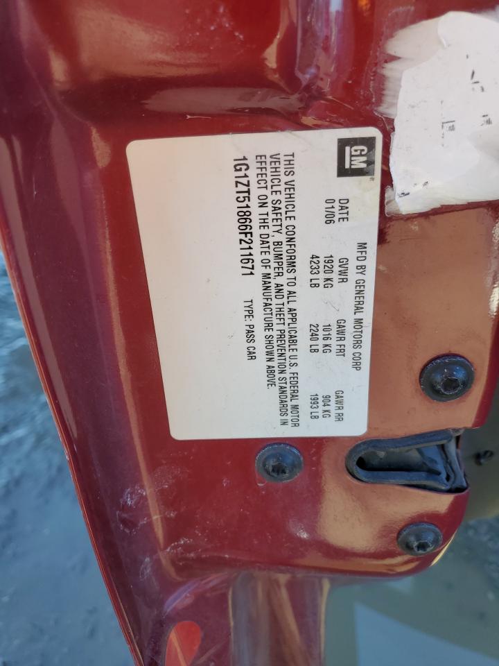 2006 Chevrolet Malibu VIN 1G1ZT51866F211671 Copart auction photo, front end / minor dent/scratches damage thumbnail 14