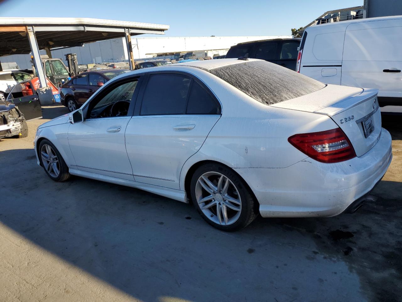 2013 Mercedes-Benz C-klasse VIN WDDGF4HB3DA804860 Copart auction photo, front end / side damage thumbnail 2