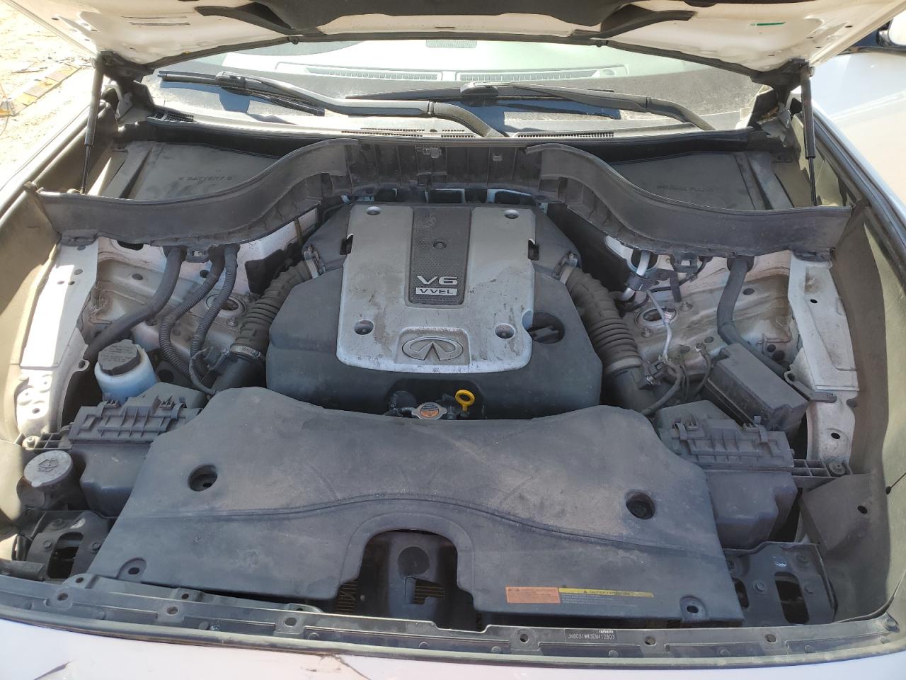 2014 Infiniti QX70 VIN JN8CS1MW3EM412803 Copart auction photo, front end damage thumbnail 13