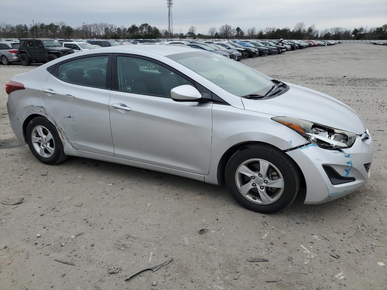 2014 Hyundai Elantra VIN KMHDH4AE0EU109212 Copart auction photo, front end / side damage thumbnail 4